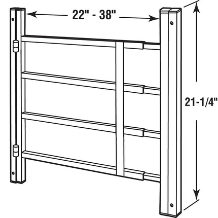 Prime-Line Products S 4778 Grille de fenêtre articulée, 55,88 cm - 96,52 cm de large x 53,34 cm de haut, 4 barres, Bronze