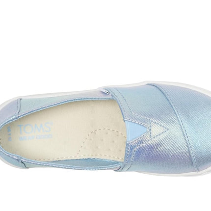 TOMS Girl's Classic Alpargata Loafer Flat, Multi Iridescent Canvas, 4 UK Child