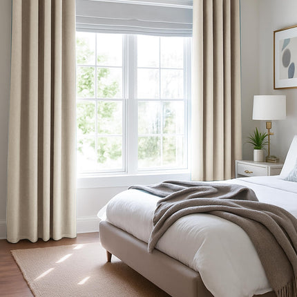 Deconovo Grey Total Blackout Faux Linen Window Curtains with Coating Pair, 52x63 Inches Thermal Insulated Grommet Curtains Living Room 2 Panels, Kids Curtains for Bedroom Nursery