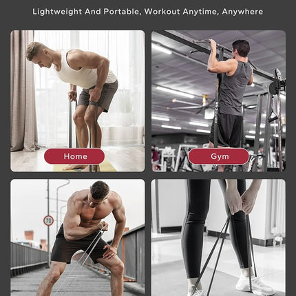 HAPBEAR Pull Up Assistance Bands - Pull Up Bands - Resistance Bands - Exercise Bands Resistance Bands Set - Workout Bands for Working Out, Stretching, Muscle Training - Gray(5-170LBS)
