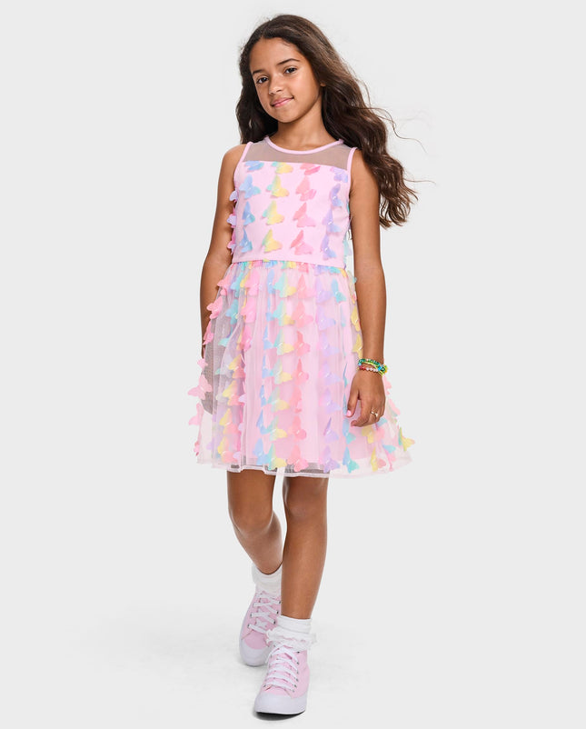 The Children's Place Robes de soirée sans manches pour filles, Papillon Rose Maille, 16