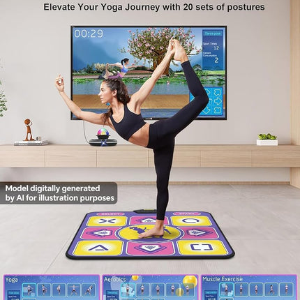 Acelufly Single Non-Slip Dance Mat with Wireless Controller and HD Camera for TV, Fun Game for Kids & Adults, Gifts for Girls & Boys (Purple)