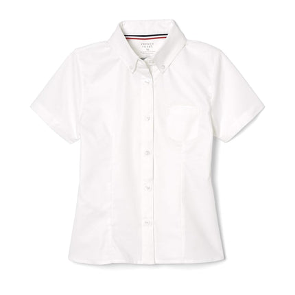 Camisa Oxford de manga corta para niña French Toast, blanca, 14-15 Plus