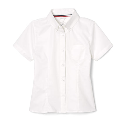 French Toast Girls' Short Sleeve Oxford Shirt, Whi