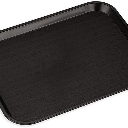 Bandeja de cafetería Carlisle FoodService Products Cafe Fast Food con superficie estampada para cafeterías, comida rápida y comedor, plástico, 14" x 18", negro (paquete de 12)