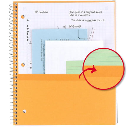 Five Star Spiral Notebooks + Study App, 2 Pack, 1 Subject, College Ruled Paper, 100 Sheets, 11" x 8-1/2", Pacific Blue, Fire Red (38452)