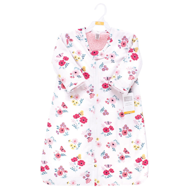 Gigoteuse unisexe en fausse fourrure peluche Hudson Baby, couverture portable, motif floral papillon à manches longues, 12-18 mois