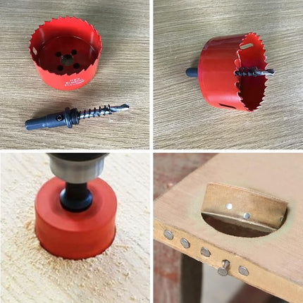 Hole Saw LAIWEI with Arbor HSS Hole Cutter for Drilling Wood, Plastic, Gypsum Board, etc. Drill bit Diameter 1-3/8''(35mm)