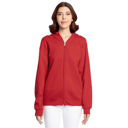 Fruit of the Loom Unisex's Eversoft Fleece Hoodies, Pullover, Moisture Wicking & Breathable, Sizes S-4x Shirt, Red Full Zip, Large
