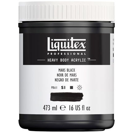 Pintura Acrílica Profesional de Cuerpo Denso Liquitex, Bote de 473 ml, Negro Marte