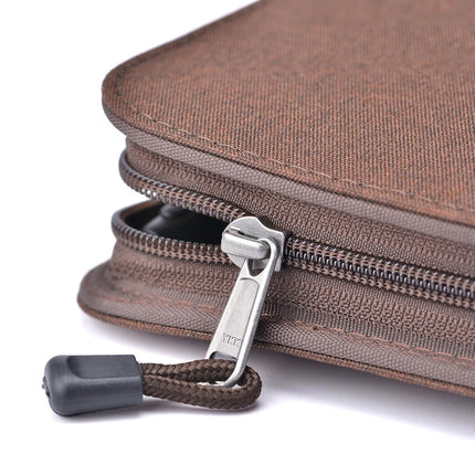 Lanxivi 48 Fountain Pen Case Coffee Organizer Bag, Waterproof Canvas Pen Display Holder with YKK Zipper