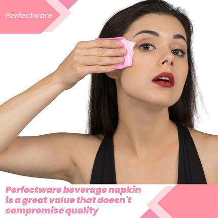 Perfectware 2 Ply Pink Beverage Napkins- Pack of 250ct