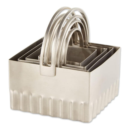 RSVP Endurance Square Biscuit Cutters, Rippled, Set of 4