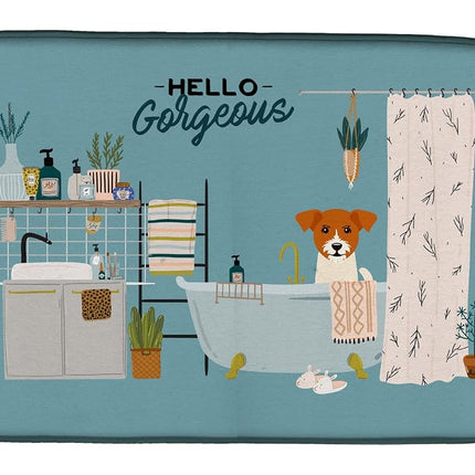 Caroline's Treasures CK7530DDM Jack Russell Terrier in Bathtub Dish Drying Mat, Polyester, Multicolor