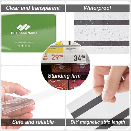 Hyuetrsa 50 Pcs Magnetic Sign Holder Vinyl Pouches Pallet Rack Side Opening