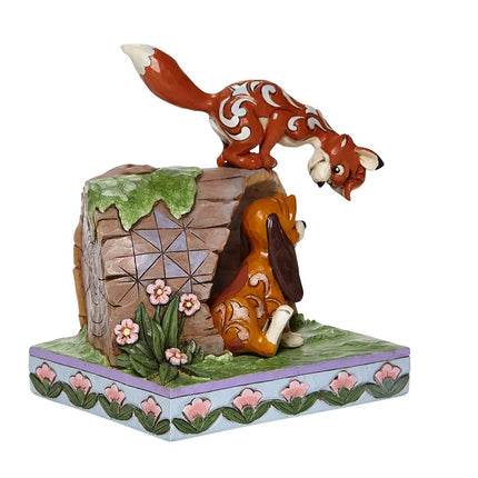 Disney Traditions Fox And Hound On Log Figurine, Multicolour, S, 6008077