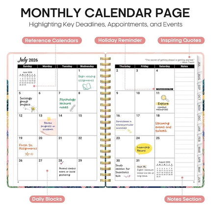 Taja Planner 2026-2027, Jul 2026-Jun 2027 Monthly & Weekly Calendar Planner