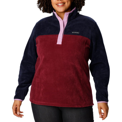 Chaqueta de forro polar Columbia Benton Springs Classic Fit Full Zip para mujer, Marionberry/Dark Noctural/Gumdrop, XXL