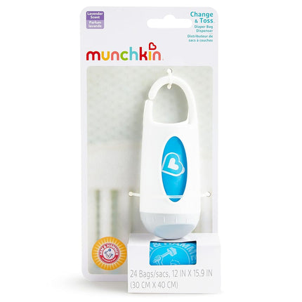 Munchkin Arm & Hammer Diaper Bag Dispenser with Bags, Lavender Scent, Colors May Vary 1 ea