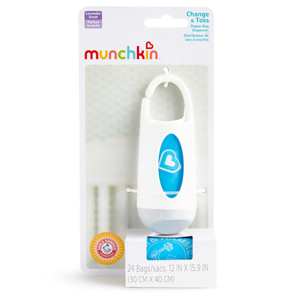 Munchkin Arm & Hammer Diaper Bag Dispenser with Bags, Lavender Scent, Colors May Vary 1 ea