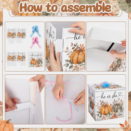 AmazingSpark 28in Giant Gender Reveal Gift Box Kit, Fall Pumpkin