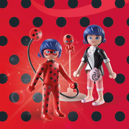 Playmobil 71336 Miraculous: Marinette & Ladybug, including Kwami Tikki and diverse accessories, adventure with Ladybug, fun imaginative role play, detailed play sets suitable for children ages 4+