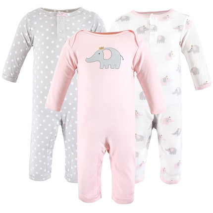 Hudson Baby Baby-Girls Monos de algodón, elefante rosa gris, 18-24 meses