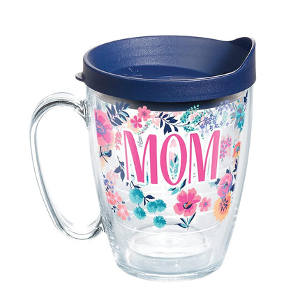 Tervis 1317577 Mom Dainty Floral Insulated Tumbler with Wrap and Lid 16 oz Mug Clear