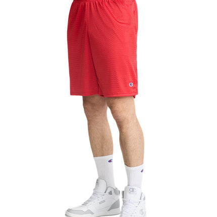 Champion Men's Long Mesh With Pockets athletic shorts, Crimson, S UK