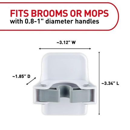 Command Broom Gripper, 1 Broom Holder and 2 Adhesive Strips, Suitable for Storing Brooms and mops up to 1.8 kg