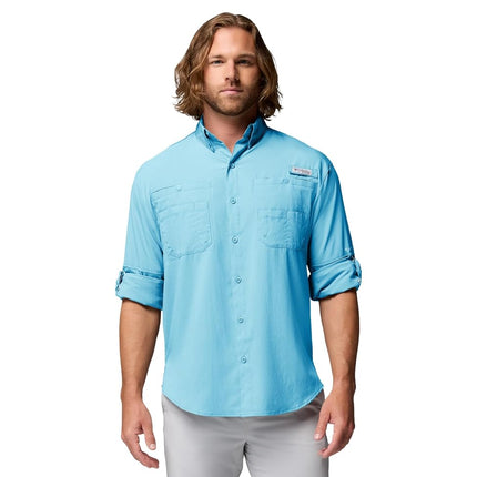 Columbia Mens PFG Tamiami Long Sleeve Fishing Shirt, Vintage Blue, 6X