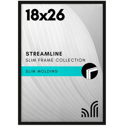Americanflat 18x26 Poster Frame in Black - Thin Border Photo Frame with Polished Plexiglass - Wall Picture Frame with Hanging Hardware Included for Horizontal or Vertical Display Format