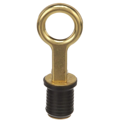 attwood 7524A7 Snap-Handle Drain Plug, For 1-Inch-Diameter Drains, Locks in Place, Brass Handle, Rubber Plug