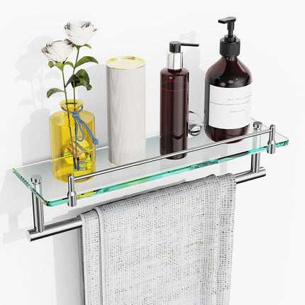 KOCOK 16-Inch Floating Tempered Glass Bathroom She