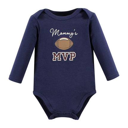 Hudson Baby Grenouillères en coton à manches longues unisexe pour bébé, Football Mvp, 3-6 mois