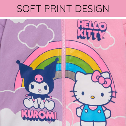 Sudadera polar con capucha para niña de Hello Kitty and Friends, tallas de bebé a niños grandes (2T - 14-16), rosa/lavanda, 5 años