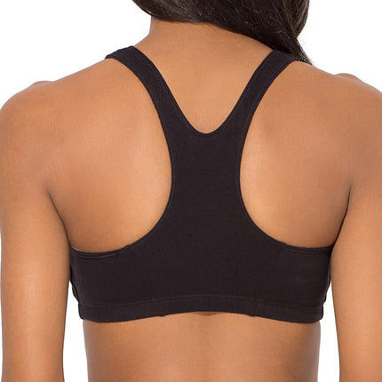 Fruit of the Loom Women'sShirred Front Racerback, White/Black Hue/Heather Grey, Size 36(Pack of 3)