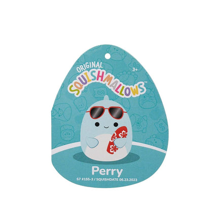 Squishmallows Original 7.5-Inch - Perry the Teal Dolphin with Sunglasses and Surfboard
