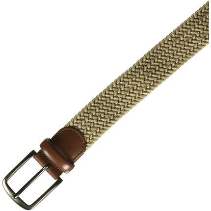 Perry Ellis mens1P86102Woven Stretch Leather-trim Belt Belt - Beige - Medium