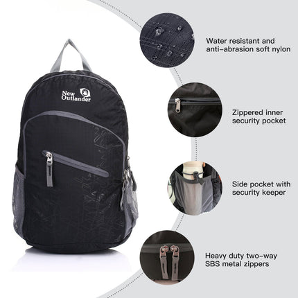 Outlander 20L/33L- Most Durable Packable Lightweight Travel Hiking Backpack Daypack (Dark Red, 20L)