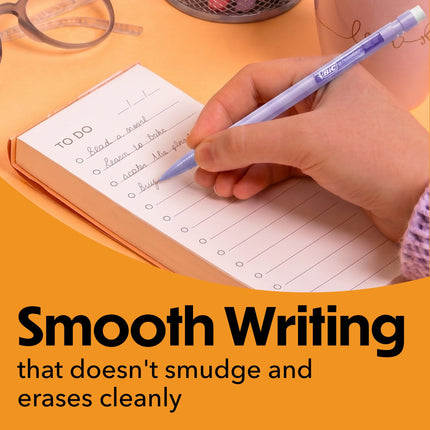 BIC Xtra-Smooth Lápices mecánicos pastel con gomas de borrar, punta mediana (0.7 mm), paquete de 40 unidades, lápices mecánicos a granel para útiles escolares u de oficina