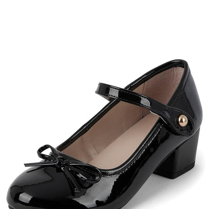 The Children's Place Escarpins de soirée à petit talon pour fille, Noir, 5 US Grande Enfant