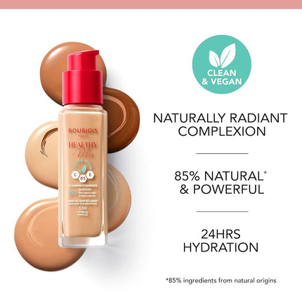BOURJOIS 1005-97319 Healthy Mix Radiant Foundation 51-Light Vanilla 30 ml for Adults, Made for Polished Makeup and Nail Looks, 30 ml, Light