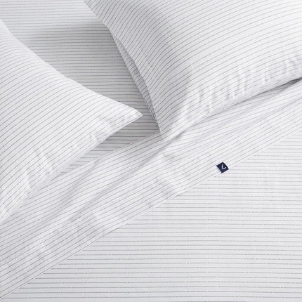 Nautica - King Sheets, Cotton Percale Bedding Set, Casual Home Decor (Buoy Line Grey, King)