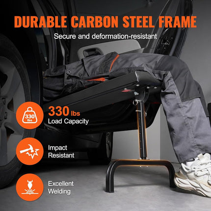 VEVOR Under Dash Creeper, 40 in, 330 lbs Load Capacity Rolling Mechanic Garage Creeper, 20.3-27.4 in Height Adjustable, Laying Down or Upright Inside of Car or Truck, Easy Fold Support for Garage Shop