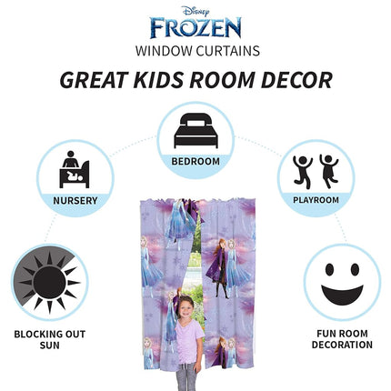 Juego de cortinas para ventana de habitación infantil de Franco, 82 x 63 pulgadas, Disney Frozen 2 (los estampados pueden variar)