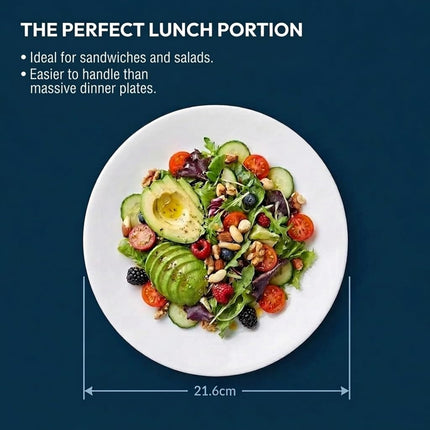 Corelle Frost White Lunch Plate Set for 6 | 8.5 Inch Eco-Friendly, Round Lunch or Dinner Plates are Dishwasher Safe | Triple Layer Glass is Lightweight, Stackable, and Break and Chip Resistant