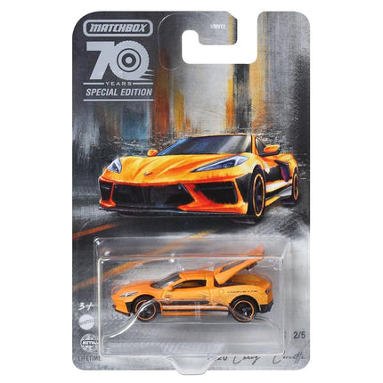 Matchbox 2023 70th Anniversary Special Edition Moving Parts Complete Set of 5 Diecast Vehicles from HMV12-956A Release, Orange