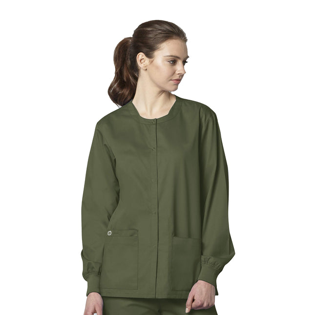 WonderWink 800XOLIV4XL Wonder Work Unisex Snap Fro