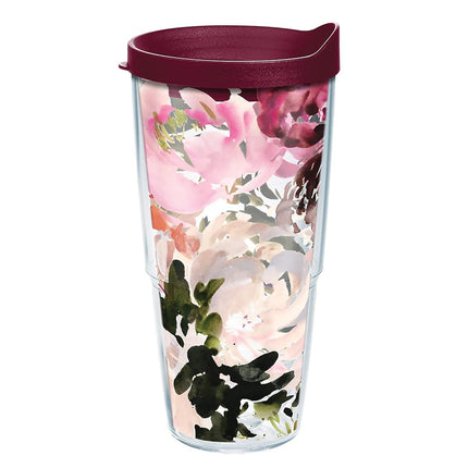 Tervis Kelly Ventura - Collection florale Fabriqué aux États-Unis Gobelet de voyage isotherme à double paroi Garde les boissons froides et chaudes, 710 ml - Classique, Posy